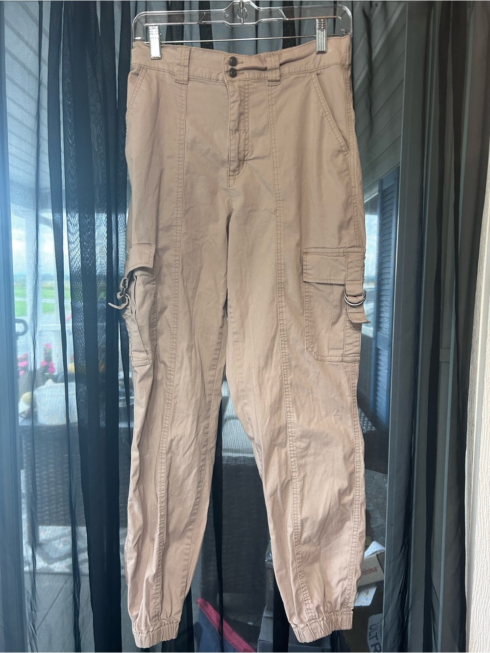 Garage Women's Cargo Joggers in Light Beige